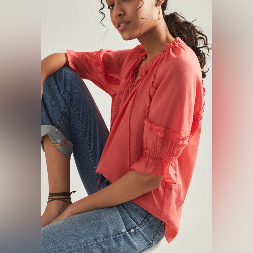 Anthropologie Roma Ruffled Blouse, Size S/XS